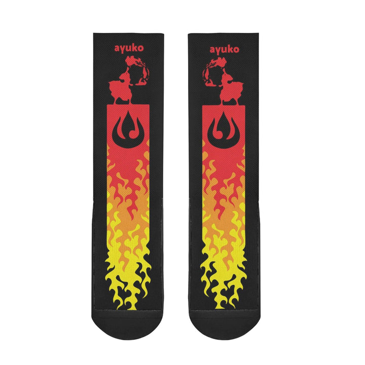 Avatar Fire Nation Silhouette Anime Socks _ popcustoms _ Ayuko