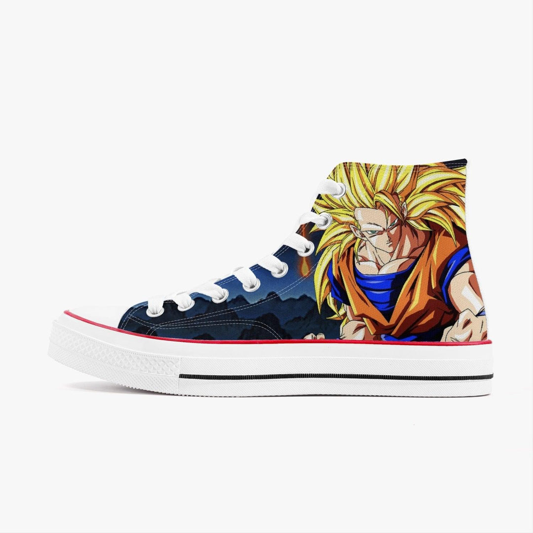 Dragonball Z Super Saiyan 3 Goku A-Star High White Anime Shoes _ Dragonball Z _ Ayuko