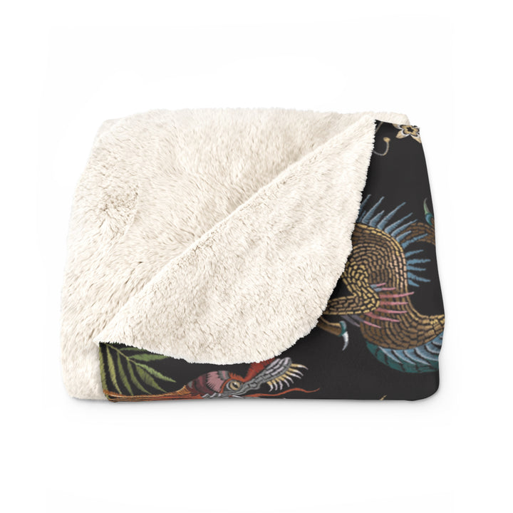 Eastern Style Embroidery Sherpa Fleece Blanket