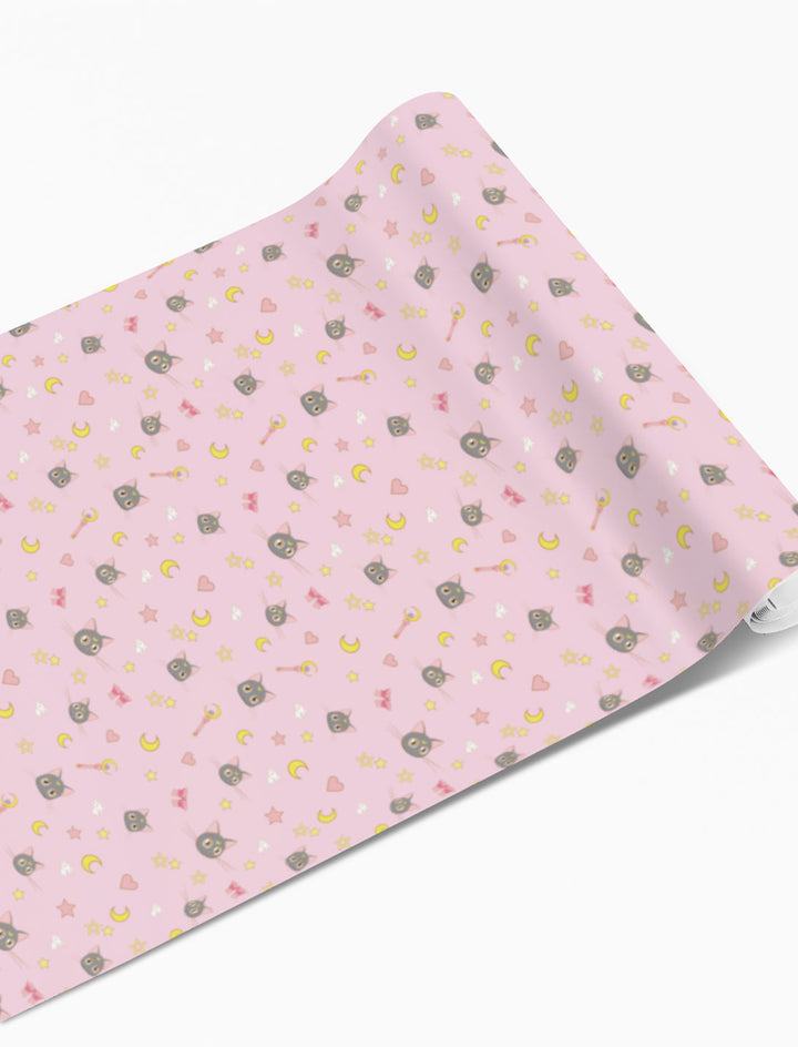 Sailor Moon Luna Pink Wrapping Paper