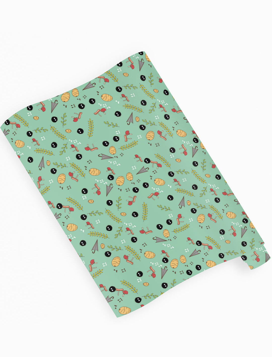 Totoro Inspired Green Wrapping Paper