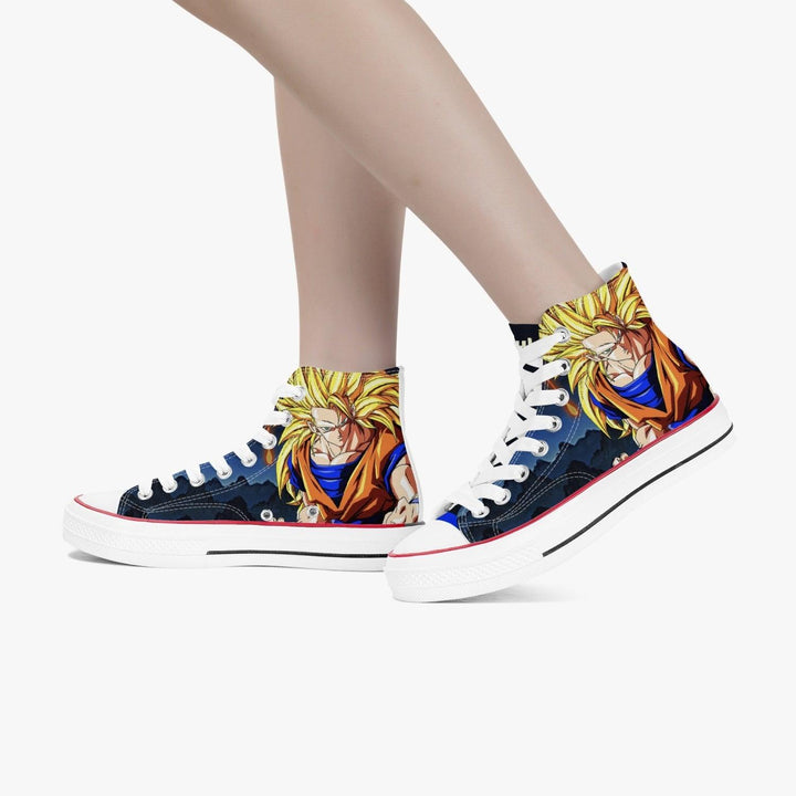 Dragonball Z Super Saiyan 3 Goku A-Star High White Anime Shoes _ Dragonball Z _ Ayuko