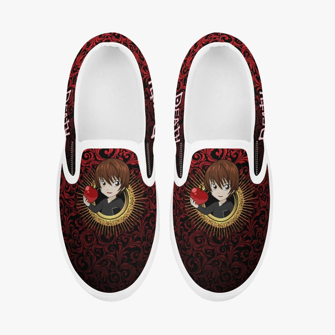 Death Note Light Yagami Red Kids Slip Ons Anime Shoes _ Death Note _ Ayuko