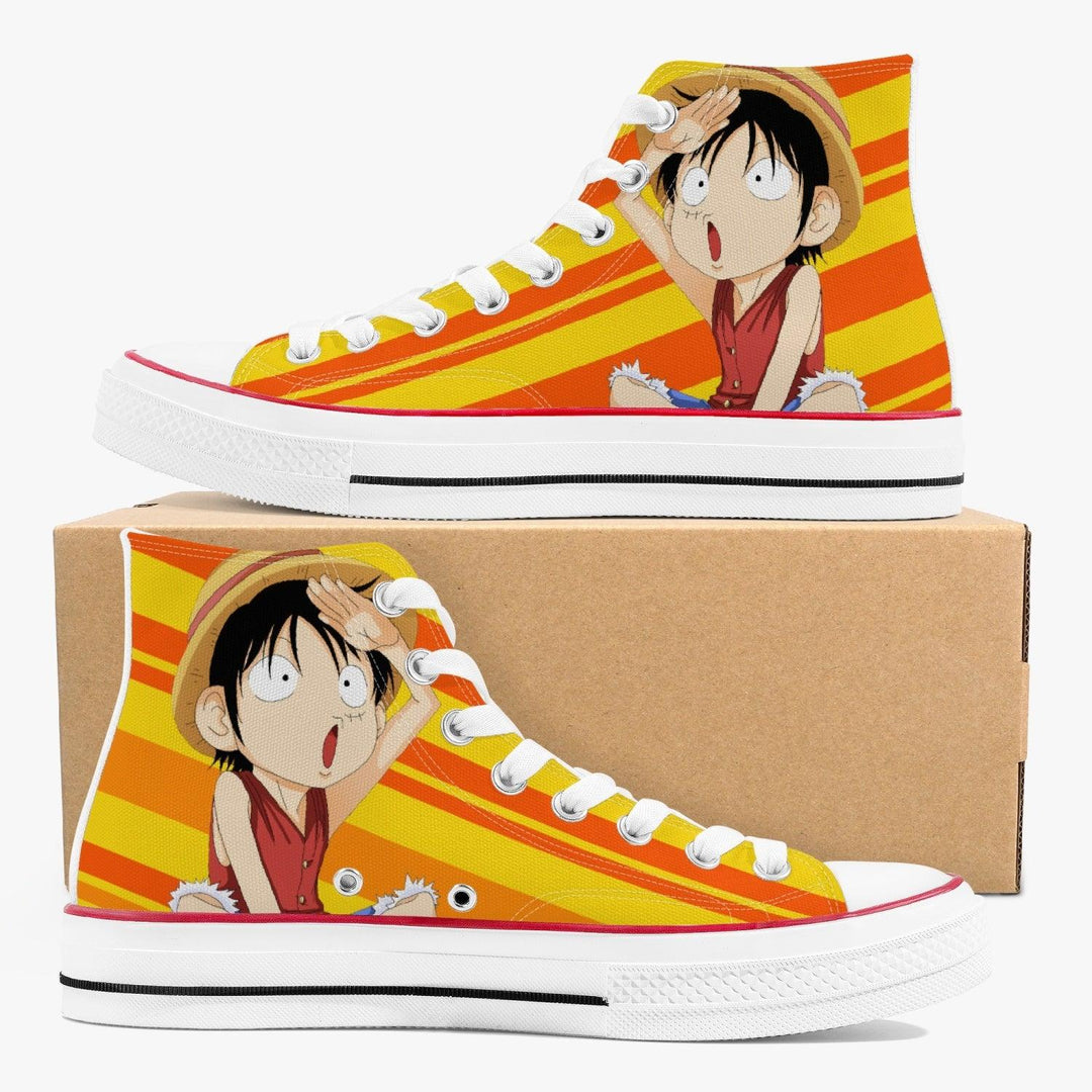 One Piece Luffy A-Star High White Anime Shoes _ One Piece _ Ayuko