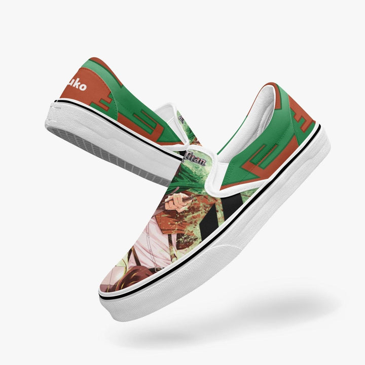 Attack On Titan Levi Ackerman Slip Ons Anime Shoes _ Attack On Titan _ Ayuko