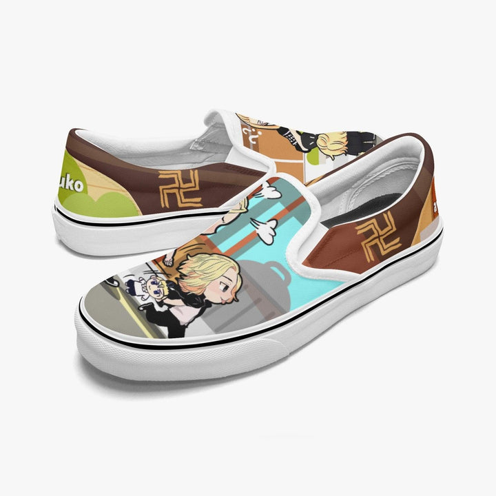 Tokyo Revengers Chibi Mikey x Draken Slip Ons Anime Shoes _ Tokyo Revengers _ Ayuko