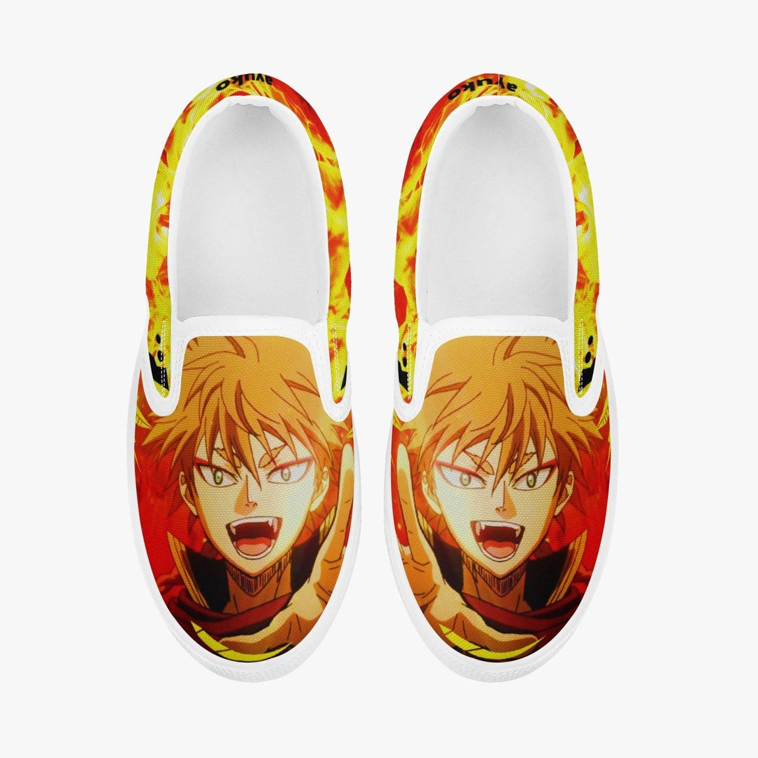 Black Clover Leopold Vermillion Kids Slip Ons Anime Shoes _ Black Clover _ Ayuko