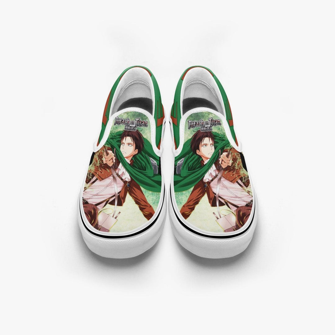 Attack On Titan Levi Ackerman Slip Ons Anime Shoes _ Attack On Titan _ Ayuko