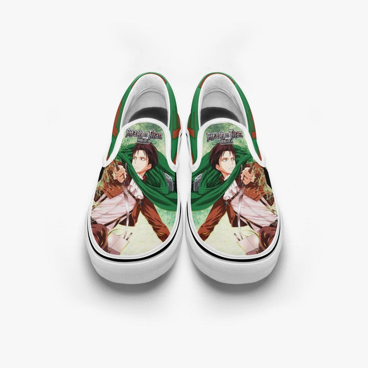 Attack On Titan Levi Ackerman Slip Ons Anime Shoes _ Attack On Titan _ Ayuko