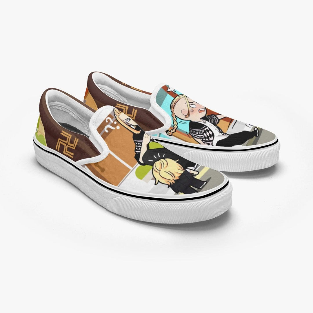 Tokyo Revengers Chibi Mikey x Draken Slip Ons Anime Shoes _ Tokyo Revengers _ Ayuko