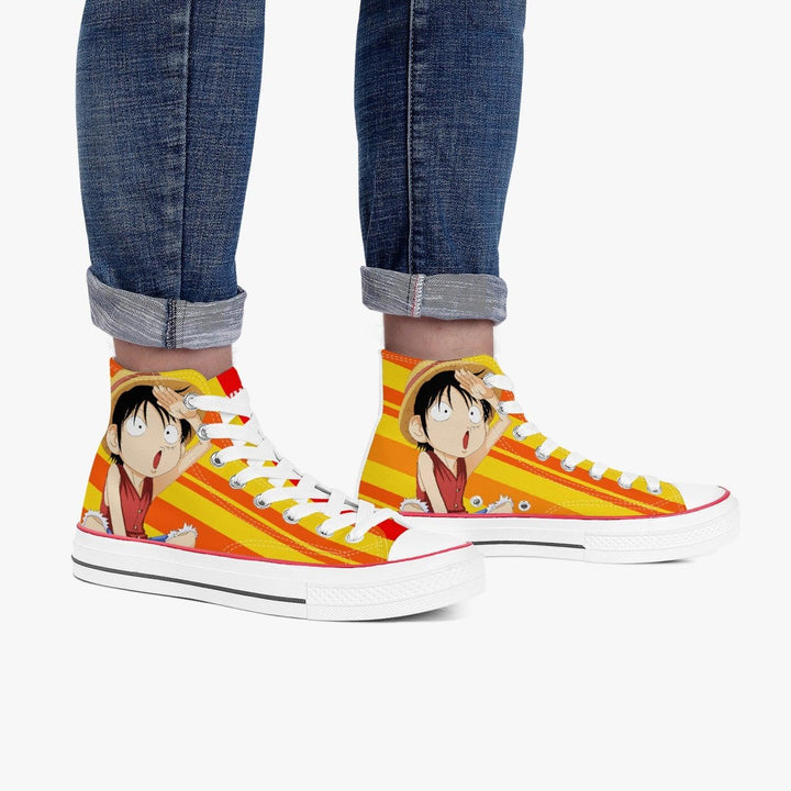 One Piece Luffy A-Star High White Anime Shoes _ One Piece _ Ayuko