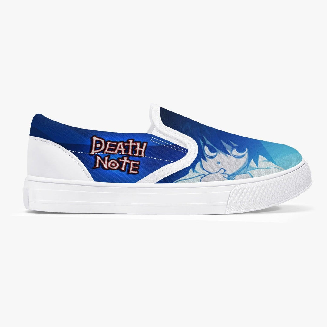 Death Note L Blue Kids Slip Ons Anime Shoes _ Death Note _ Ayuko