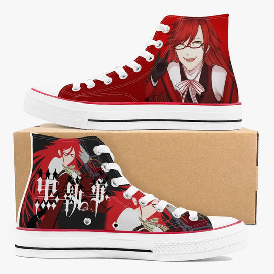 Black Butler Grell Sutcliff A-Star High White Anime Shoes _ Black Butler _ Ayuko