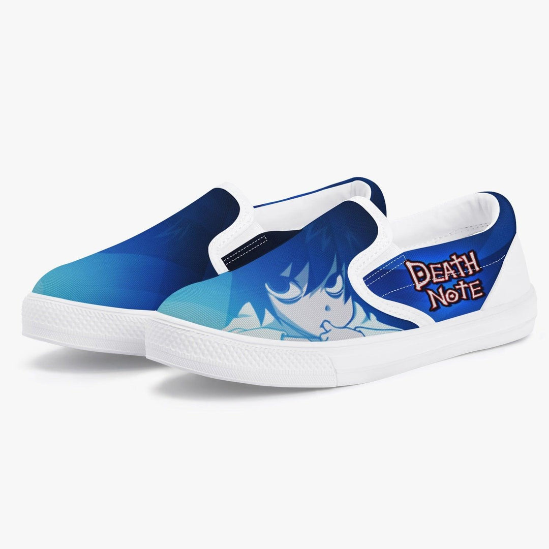 Death Note L Blue Kids Slip Ons Anime Shoes _ Death Note _ Ayuko