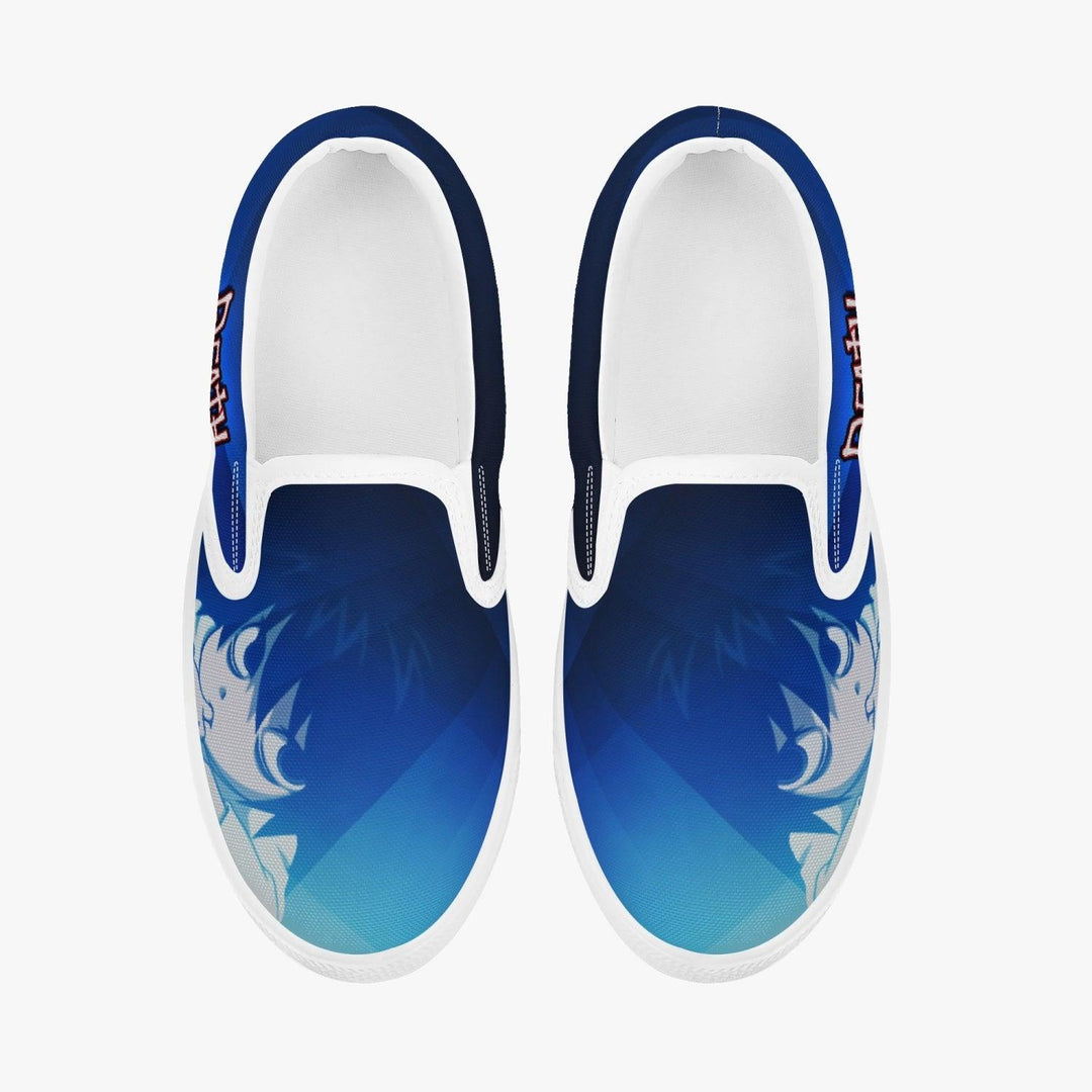 Death Note L Blue Kids Slip Ons Anime Shoes _ Death Note _ Ayuko