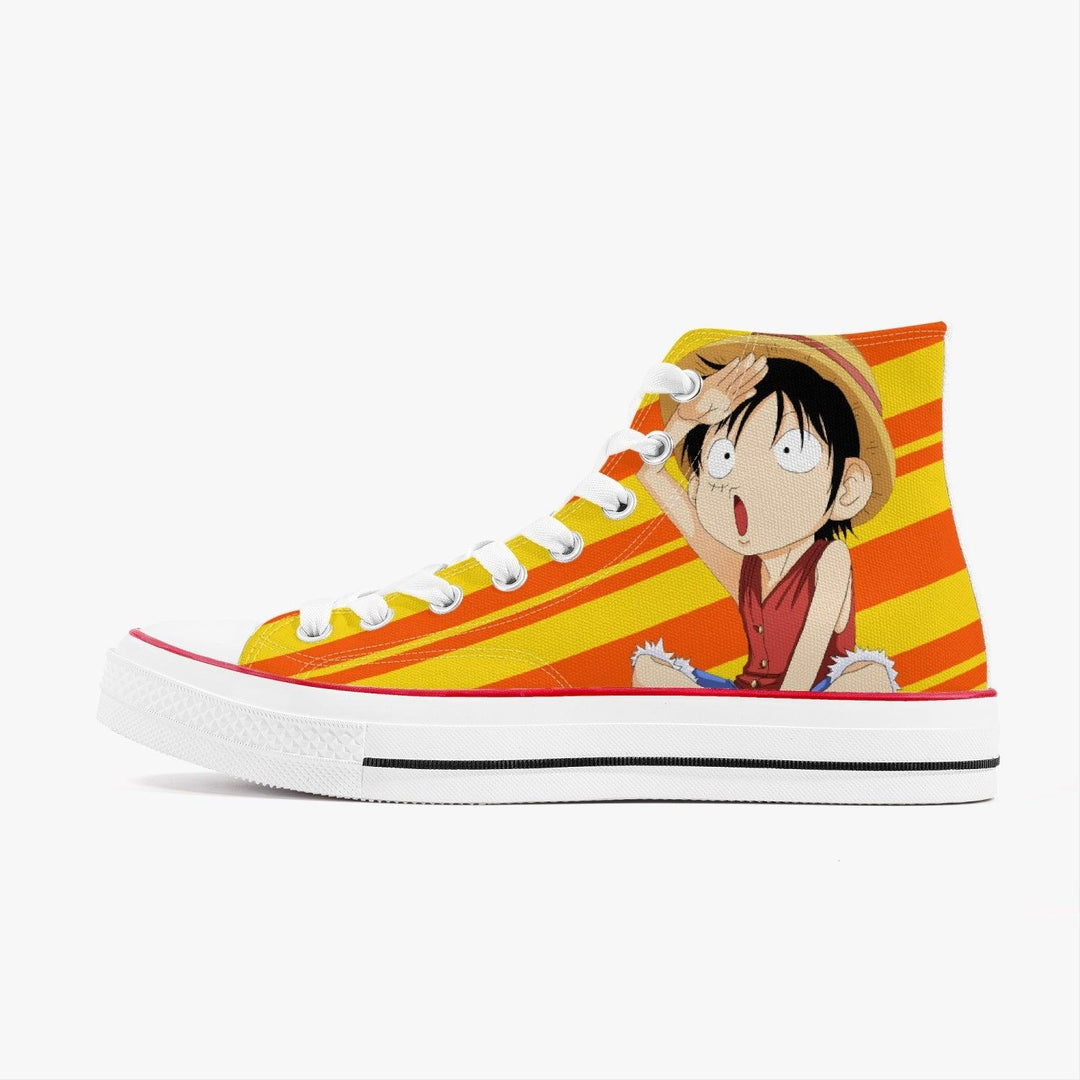 One Piece Luffy A-Star High White Anime Shoes _ One Piece _ Ayuko