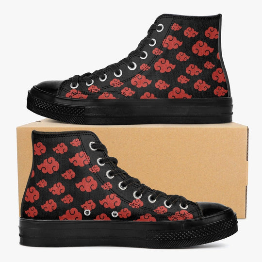 Naruto Shippuden Akatsuki Red/Black A-Star High Anime Shoes _ Naruto _ Ayuko