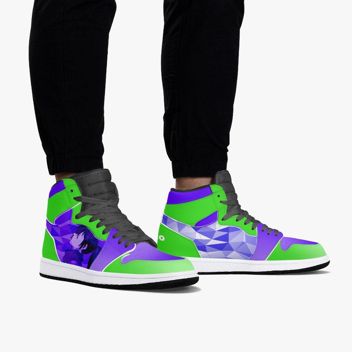 Dororo Hyakkimaru Green/Purple JD1 Mid Anime Shoes _ Dororo _ Ayuko