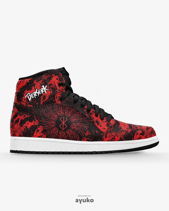 Berserk Blood Splatter Air JD1 Mid Anime Shoes _ Berserk _ Ayuko