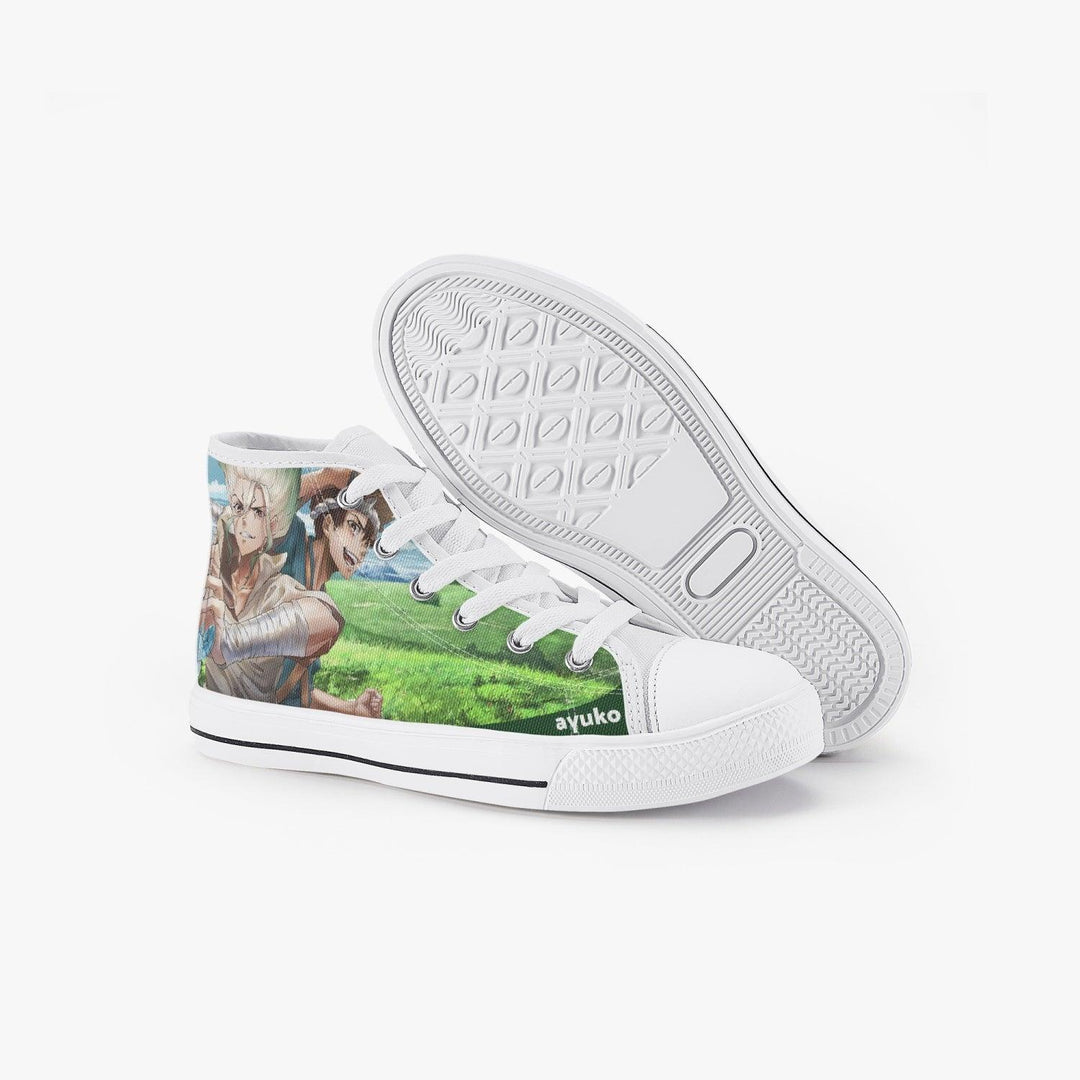 Dr Stone Senku Ishigami Kids A-Star High Anime Shoes _ Dr Stone _ Ayuko