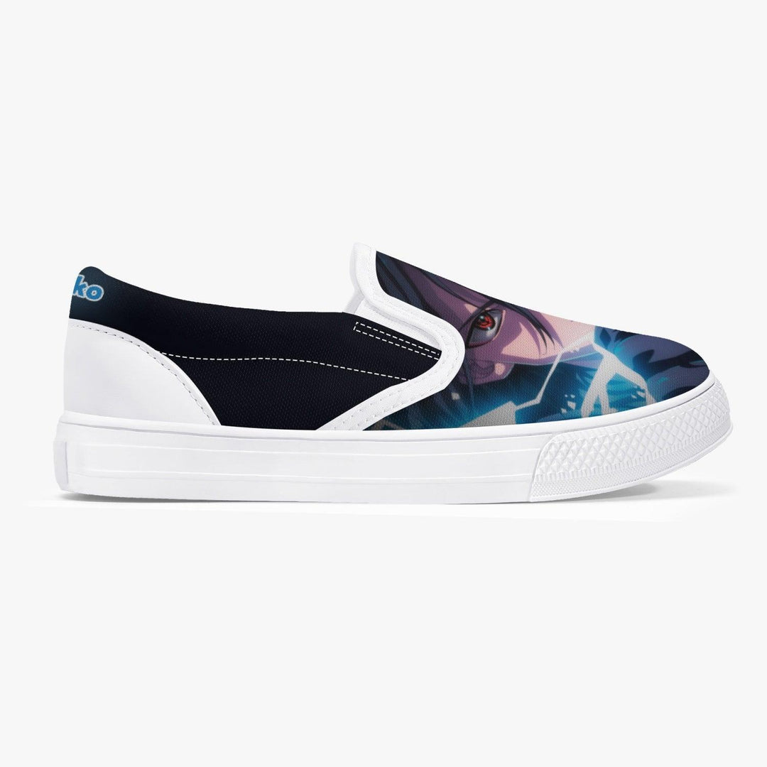 Naruto Shippuden Sasuke Uchiha Kids Slip Ons Anime Shoes _ Naruto _ Ayuko