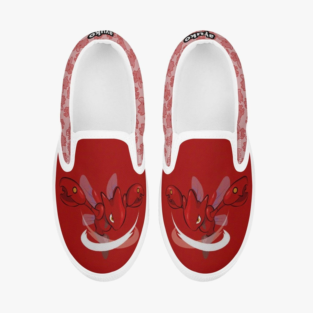 Pokemon Scizor Kids Slip Ons Anime Shoes _ Pokemon _ Ayuko