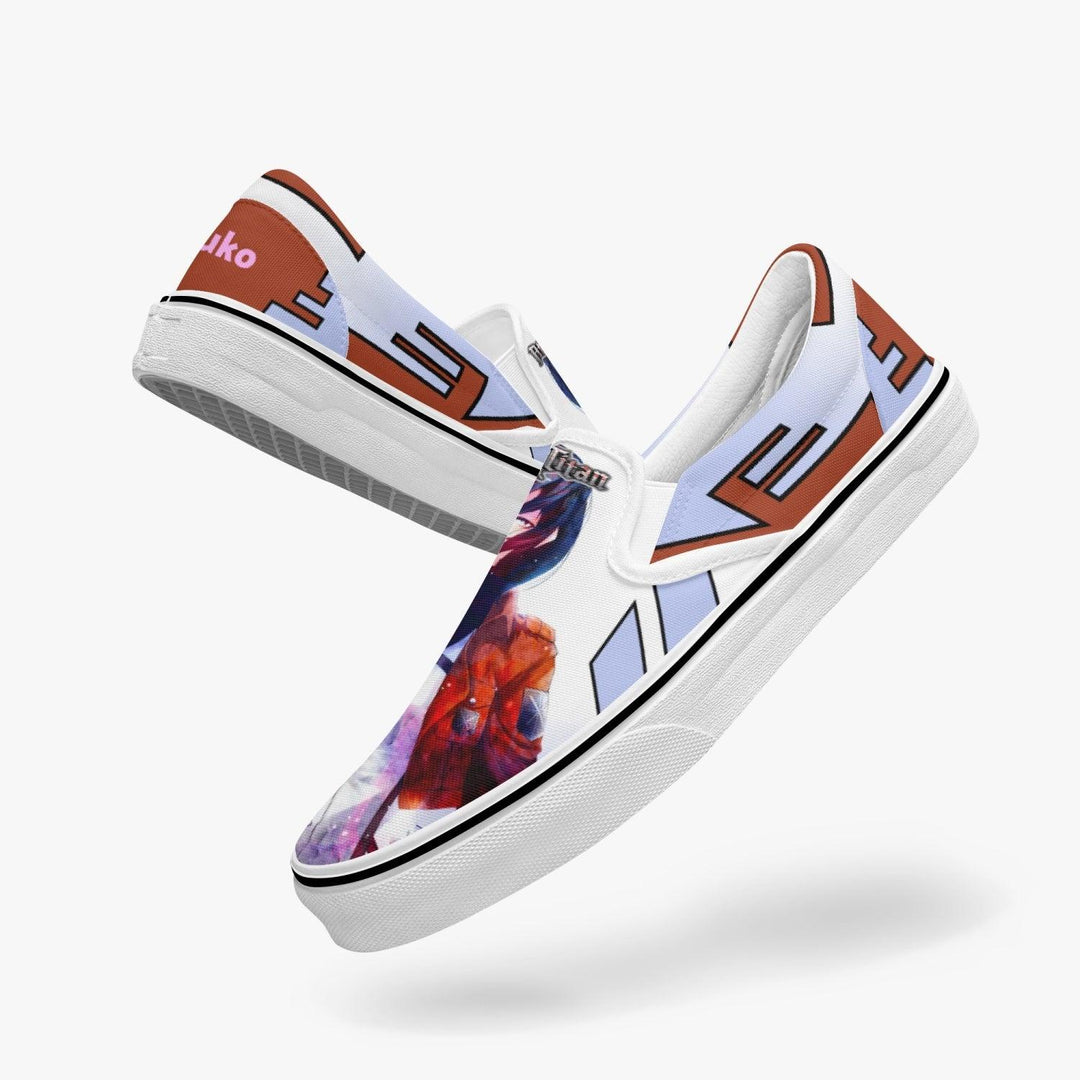 Attack On Titan Mikasa Ackerman Slip Ons Anime Shoes _ Attack On Titan _ Ayuko