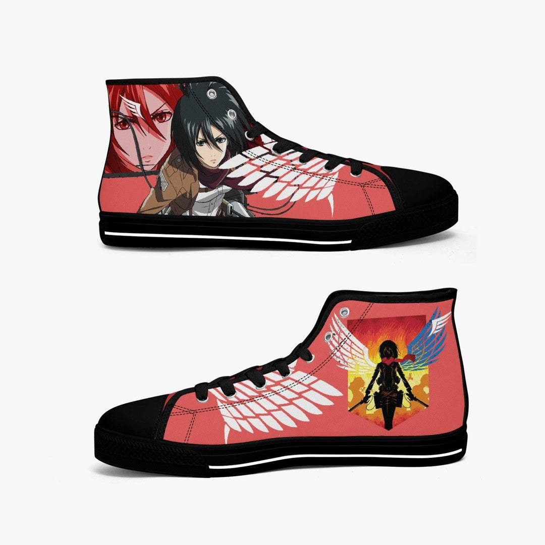 Attack On Titan Mikasa Ackerman A-Star Mid Anime Shoes _ Attack On Titan _ Ayuko