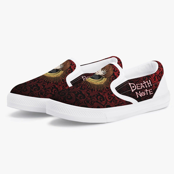 Death Note Light Yagami Red Kids Slip Ons Anime Shoes _ Death Note _ Ayuko