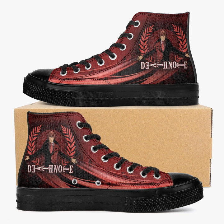 Death Note Kira Red/Black A-Star High Anime Shoes _ Death Note _ Ayuko