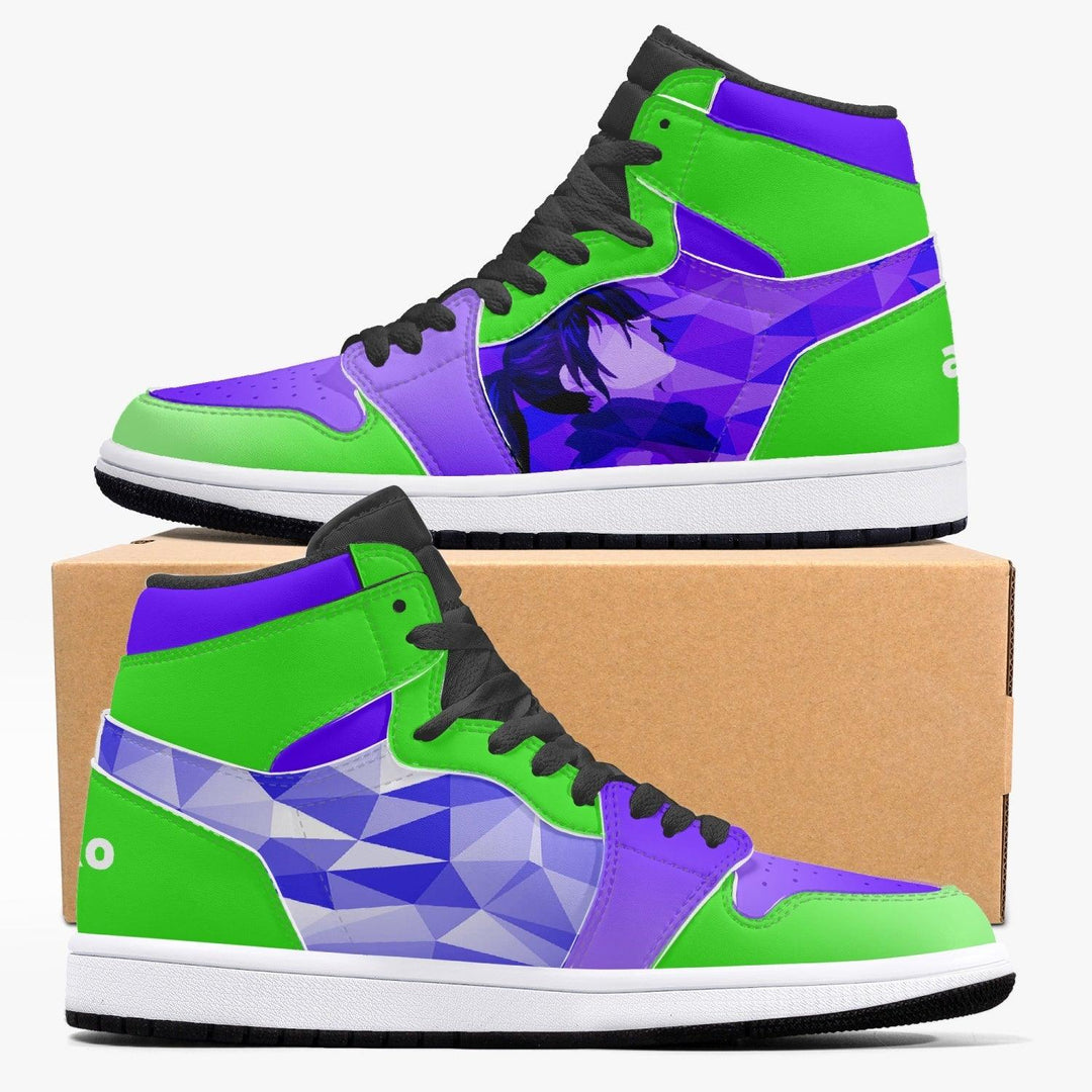 Dororo Hyakkimaru Green/Purple JD1 Mid Anime Shoes _ Dororo _ Ayuko