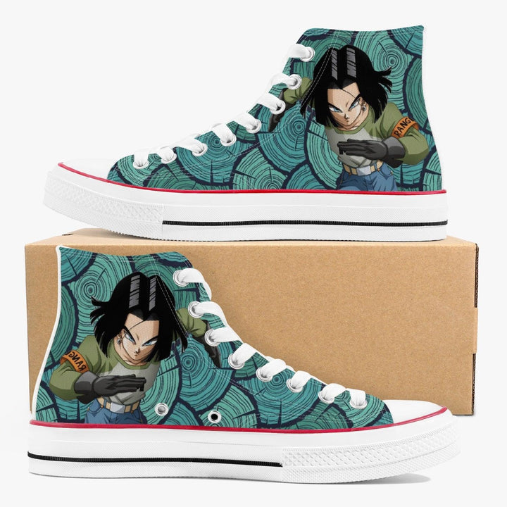 Dragon Ball Z Android 17 A-Star High White Anime Shoes _ Dragon Ball Z _ Ayuko