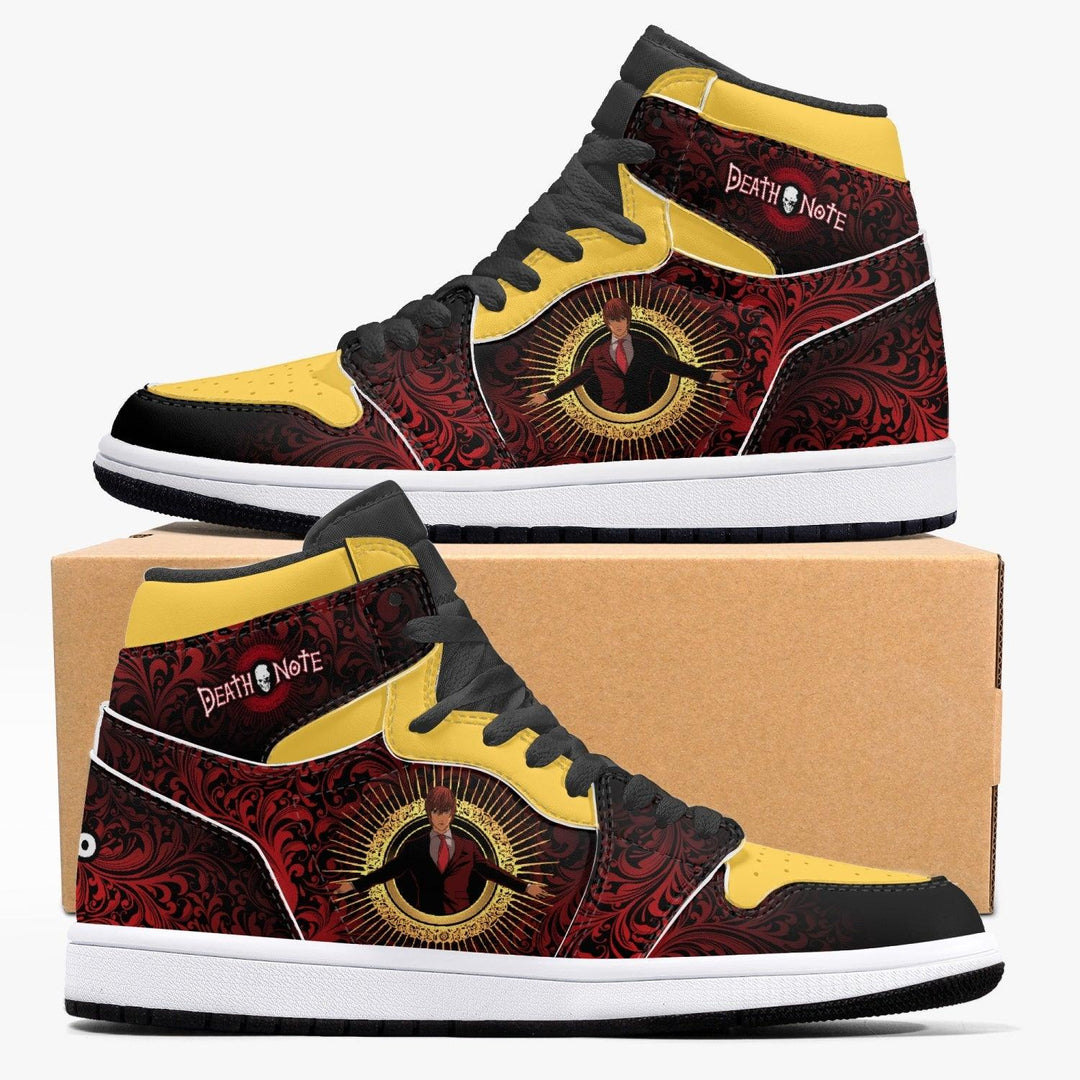 Death Note Light Yagami Red-Yellow JD1 Mid Anime Shoes _ Death Note _ Ayuko