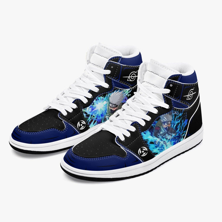 Naruto Shippuden Kakashi Hatake Blue Air JD1 Mid Anime Shoes _ Naruto _ Ayuko