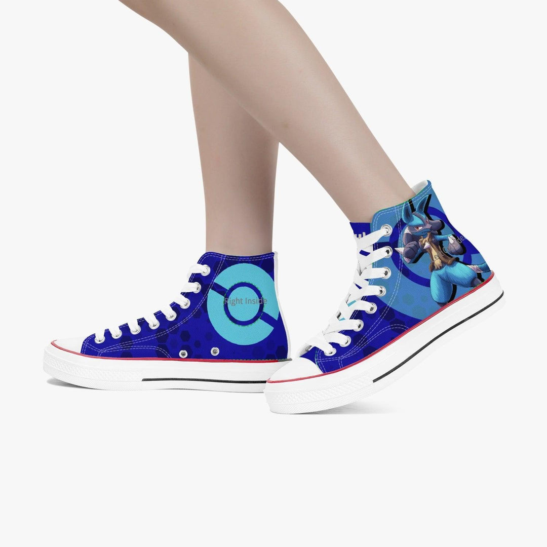 Pokemon Lucario A-Star High White Anime Shoes _ Pokemon _ Ayuko