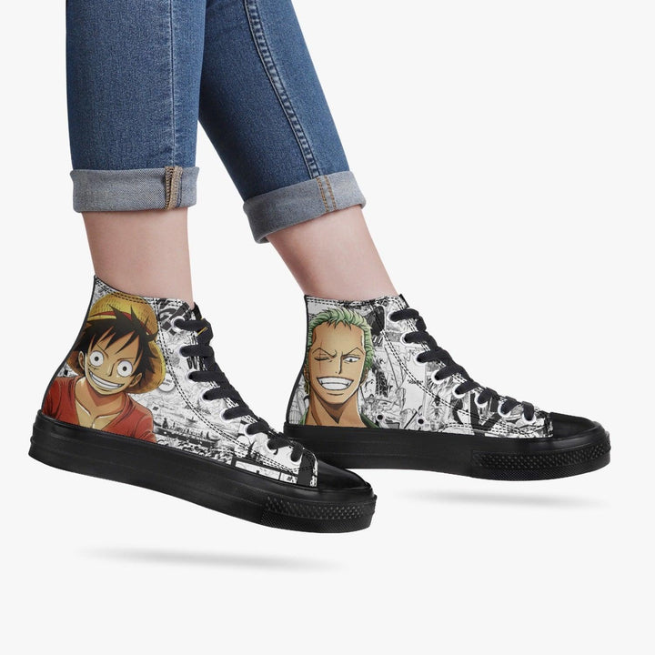 One Piece Luffy X Roronoa Zoro A-Star High Anime Shoes _ One Piece _ Ayuko